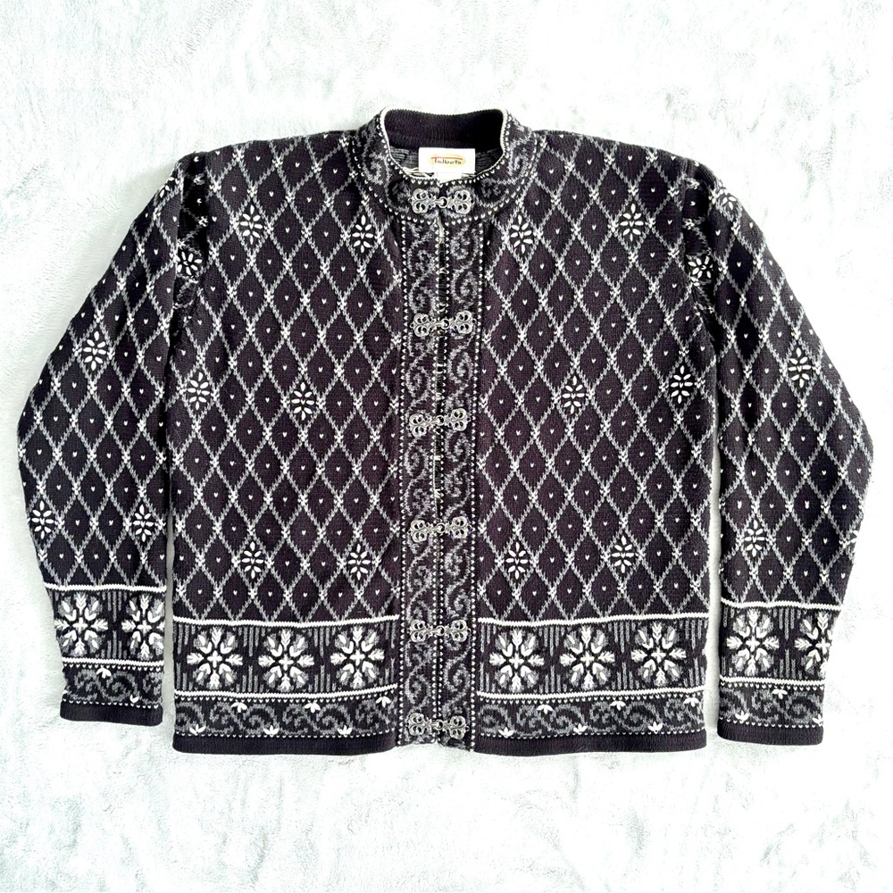 Vintage Talbots Women's Nordic Fair Isle Cardigan Sweater, Size M
